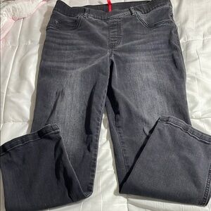 Spanx size Petite L black stretch denim pull-on jeans